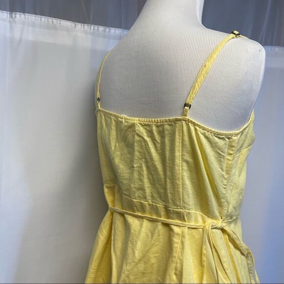 GAP Cami wrap Ruffle linen Dress cream yellow - Picture 4 of 10